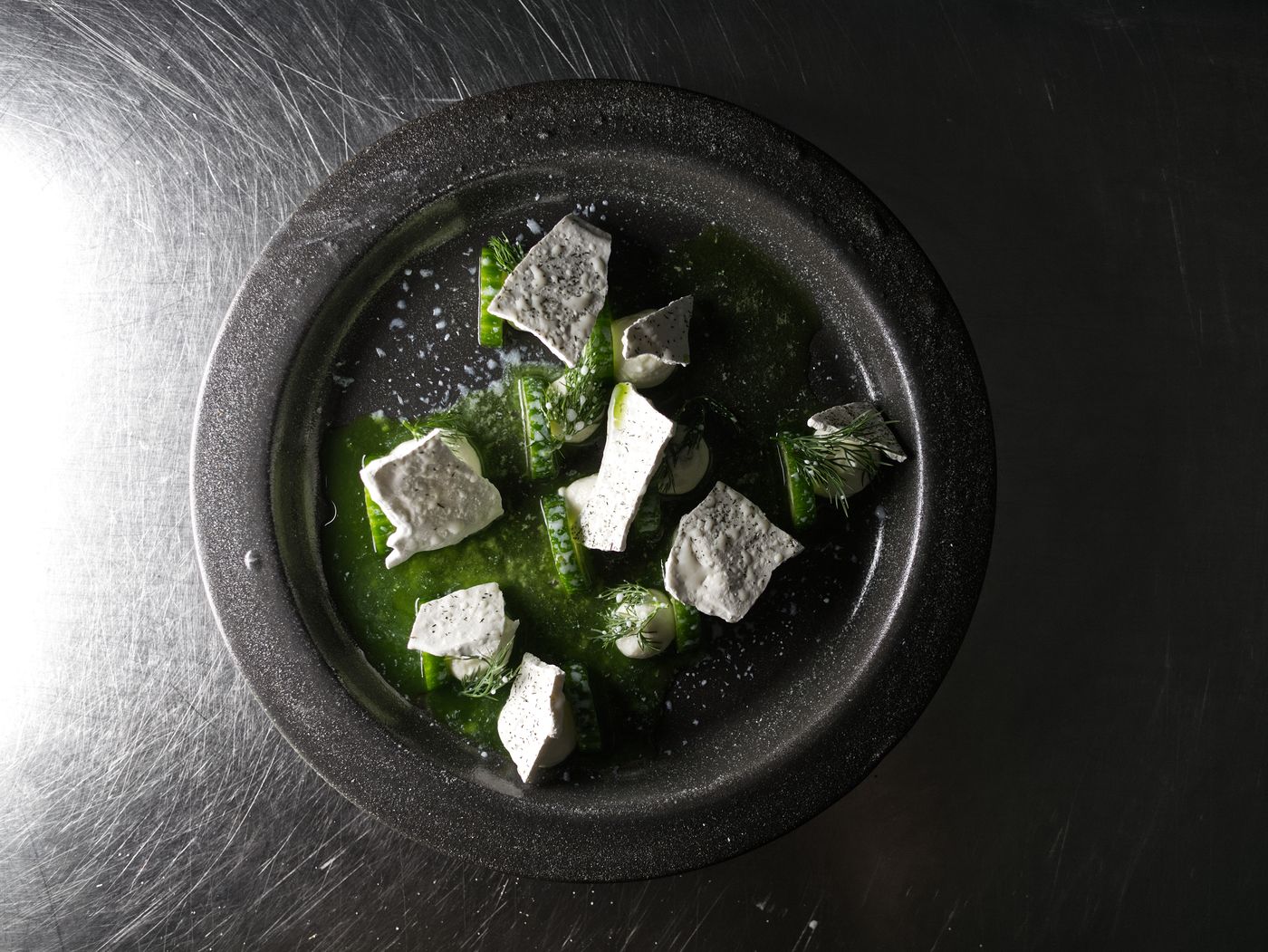 Concombre, fromage frais et aneth